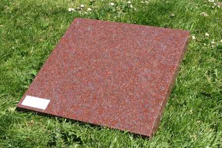 Zerkje imperial red graniet 50x50x5 cm